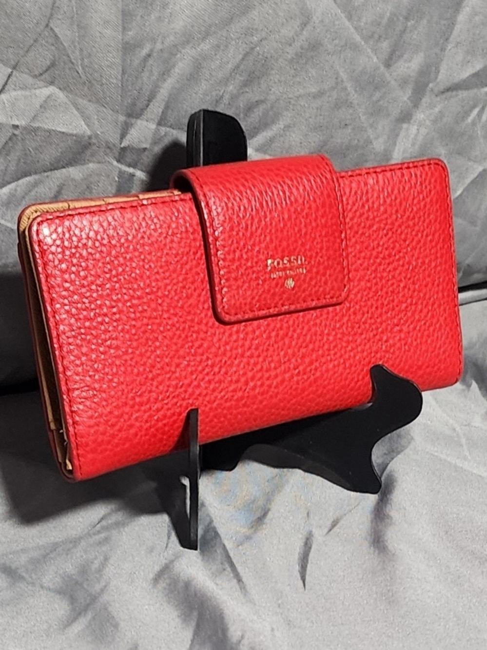 Fossil Red Leather Snap Closure Wallet